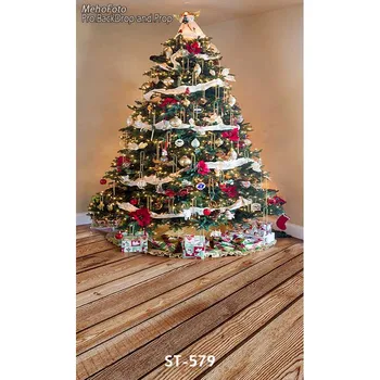 

Christmas background vinyl photography backdrops Computer Printed christmas tree and Gift box for Photo studio ST-579