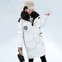Зимняя женская куртка с капюшоном Длинная парка Толстая хлопковая стеганая куртка женская Свободная Повседневная теплая зимняя куртка верхняя одежда женская