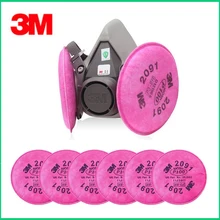 3M 6200 Spray Paint Dust Mask respirator facepiece with 2091 P100 Fliter Suit Industry Safety Security Dust Proof Mask