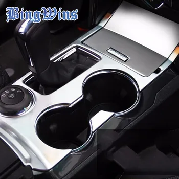 

3PCS Car-styling Gear Panel Handbrake Stick Covers Decoration For Ford Explorer 2016 Water Cup Holder cover trim car Accessories