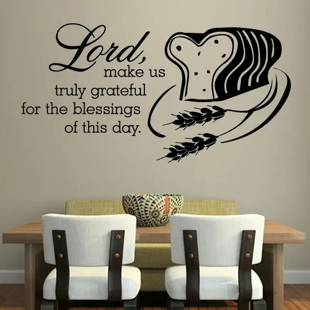 Best Price Lord Make Us Truly Grateful Dining Room Toasted Bread Home Decor PVC Waterproof Removable Wall Stickers Best Price Lord Make Us Truly Grateful Dining Room Toasted Bread Home Decor PVC Waterproof Removable Wall Stickers