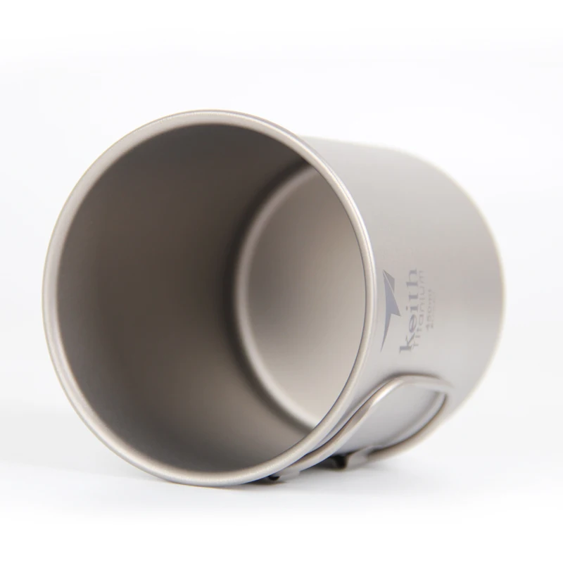 Keith Ti3200 de titanio de vaso al aire libre vajilla de agua de vidrio viajar fijo mango 220 ml taza