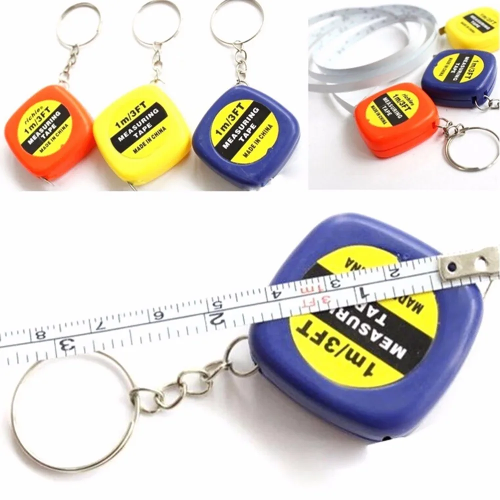 

1PCS 1 Meter Portable Keychain Keyring Tool Popular Mini Measuring Tape Color Random