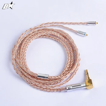 

BX 8 Core Earphohone MMCX Cable Crystal Plated Silver and Copper Upgrade stereo noise canceling cables for SE846, SE535,SE215