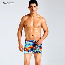 Мужские плавки с принтом, летние новые эластичные быстросохнущие плавки, мужские плавки со средней талией, сексуальные пляжные плавки
