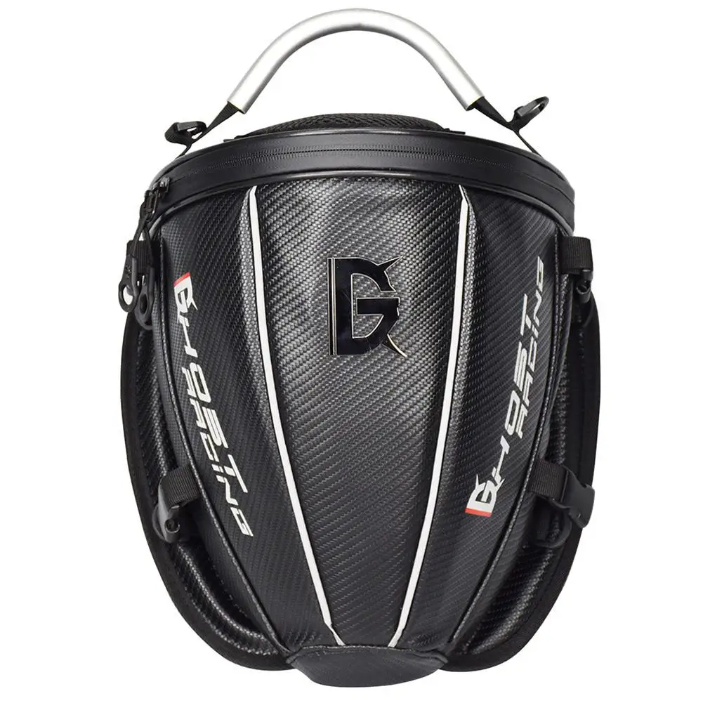 

GHOST RACIN Motorcycle Tail Bag Multifunctional Waterproof Backpack Leather Luggage Riding Backseat Rear Storage Rider Backpack