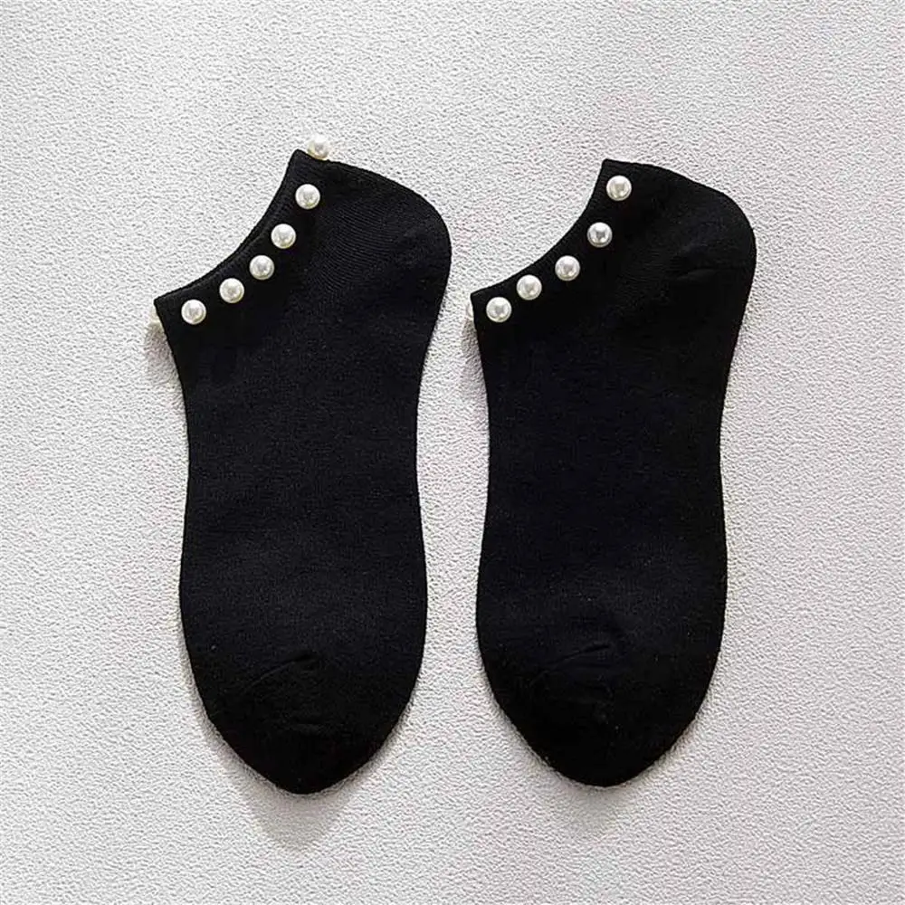 9 цветов, стиль, повседневные короткие носки для девочек, носки ярких цветов с бусинами, Носки ярких цветов,, женские хлопковые милые блестящие носки с грушей - Цвет: black