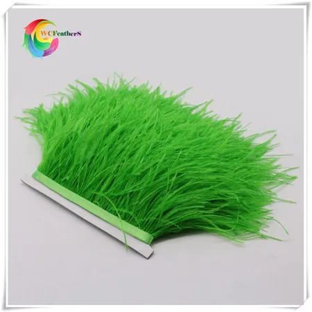 10 green ostrich feather fringe 2