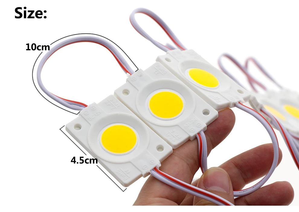 Длиной в Пол, с бусинами COB 2,4 W DC12V IP65 Водонепроницаемый DIY светодиодный модуль Подсветка для наружной рекламы светящиеся знаки 20 шт./лот