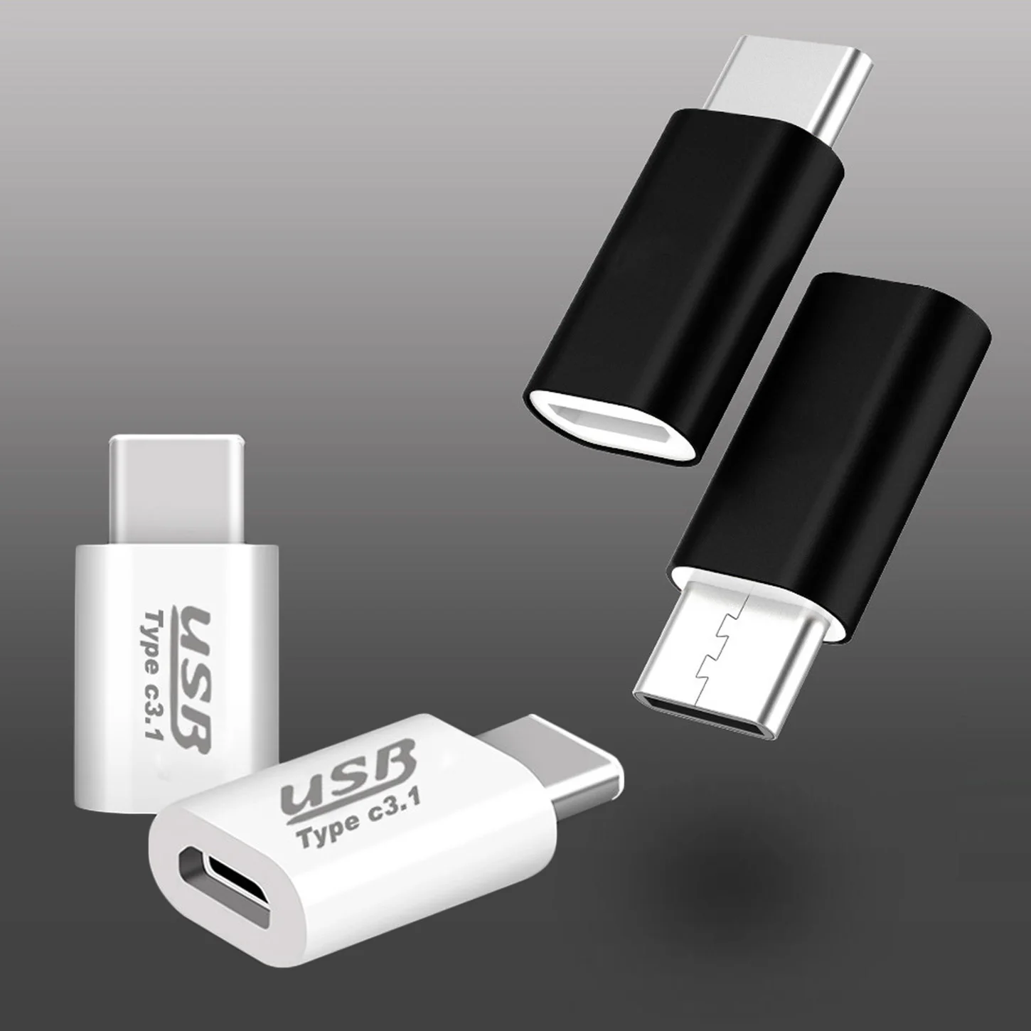 4 шт. usb type C мужской разъем для Micro USB Женский конвертер USB-C адаптер ABS+ металл для samsung huawei все usb-устройства type-C