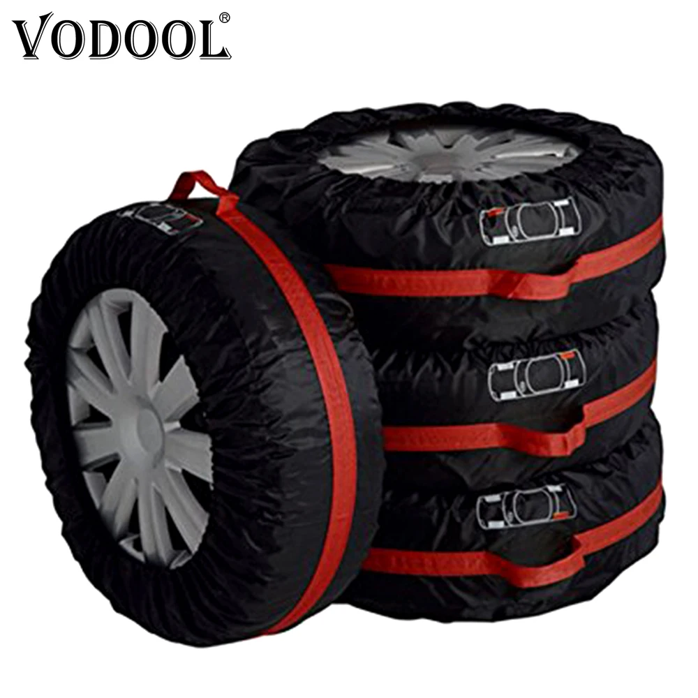 VODOOL 4Pcs Car Spare Tire Cover Case Polyester Automobile Tires