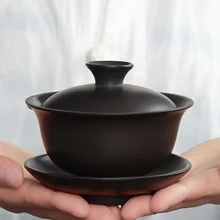 150 мл Аутентичные Исин фиолетовый глина Gaiwan природного сырья руды черная грязь пуэр чайник офисные ча хай Tieguanyin Утварь отправлен друзья