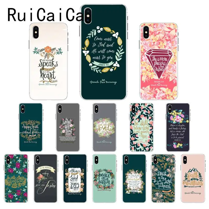 Ruicaica Bible verse Philippians Jesus Christ Christian Painted Phone Case for iPhone 8 7 6 6S Plus X XS MAX 5 5S SE XR 10 Cover | Мобильные