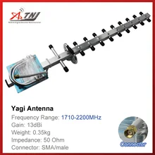 Top quality 13dBi outdoor yagi Antenna for 1800mhz-2100mhz DCS 3G cell phone signal repeater amplifier