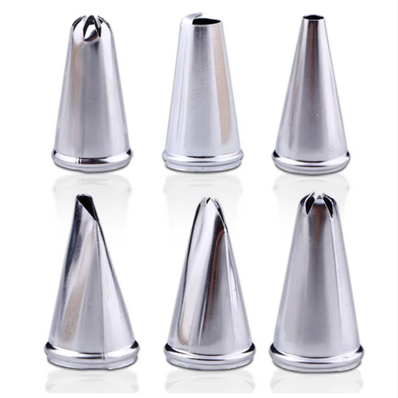 6 PCS DIY Stainless Steel Icing Piping Nozzles Pastry Tips Fondant Cup Cake Baking Free Shipping