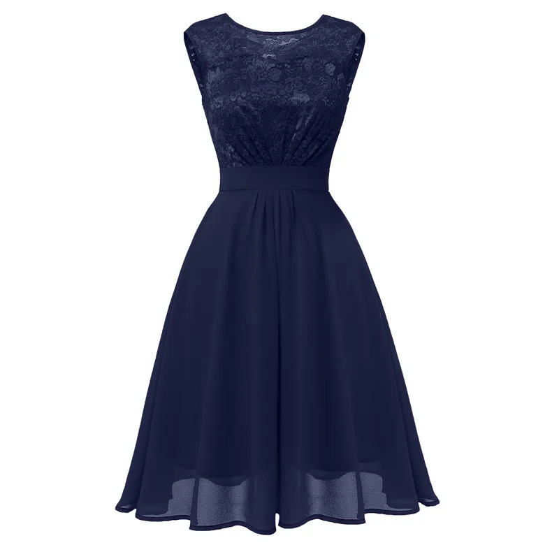 

abiye gece elbisesi Vintage Lace evening Dress Short Round collar evening gown Hollow out Party Dresses Slim formal dress