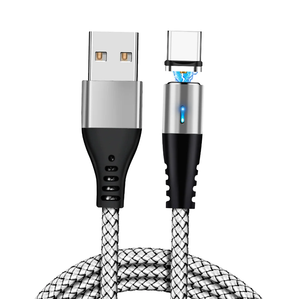 Магнитный usb-кабель OLAF для мобильного телефона iPhone X 8 Micro USB кабель для huawei Магнитный usb-кабель type C разъем для samsung - Цвет: Silver Type C Cable