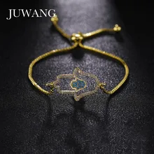 JUWANG Фатима хамса ручной микро проложить CZ браслет для женщин Стразы золото/серебро цепи браслеты модные ювелирные изделия