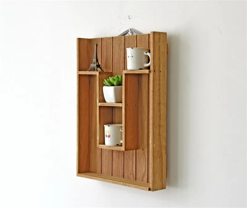 Полка с деревянным дисплеем Zakka настенный держатель кухонная коробка поднос для