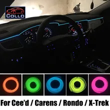 Гибкий Неон Холодный Свет/9 М Набор EL Провода Для KIA cee’d/Carens/Рондо/Rondo7/Консоль Автомобиля Декоративные Полосы Линии