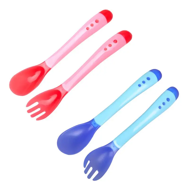 

2018 New 2Pcs/Set New PP Safety Temperature Sensing Spoon Baby Flatware Feeding Spoon Infant Feeding Tools M3