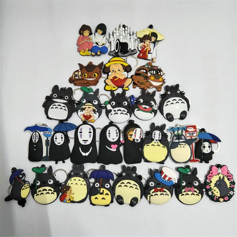 Hayao Miyazaki My Neighboor Totoro Spirited Away No Face Man Figures Toys PVC Keychain Anime Key Bag Pendants 10pcslot (26)