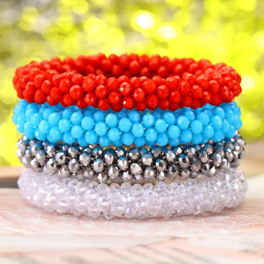 

Colorful Bling Crystal Beads Strand Bracelets For Women Charms Bracelet Male Jewelry Accessories Dropshipping Bracelets Bangles