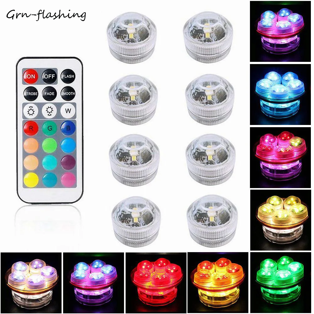 

LED Underwater Light Waterproof IP68 With RGB Remote Controller For Outdoor Swimming Pool Fountain Fish Tank Decoration Lights