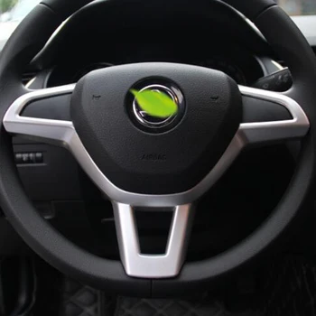 

For Skoda Superb 2016-2018 Car Styling Auto Accessories ABS Chrome Car Steering wheel Button frame Cover Trim