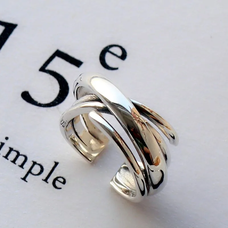 Ретро мульти-стиль Открытое кольцо толстая цепочка полое сердце нерегулярное регулируемое кольцо на палец для женщин модное ювелирное изделие
