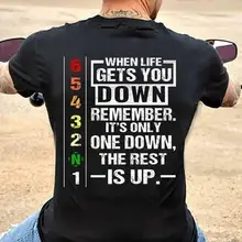 Когда жизнь вас опустит помните, это только один вниз Мужская черная футболка S 6Xl