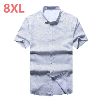 

plus size 8XL cotton 2018 New Arrival Men Shirt Fashionable Casual Male Brand Clothing Printed Loose Camisa Social Masculina