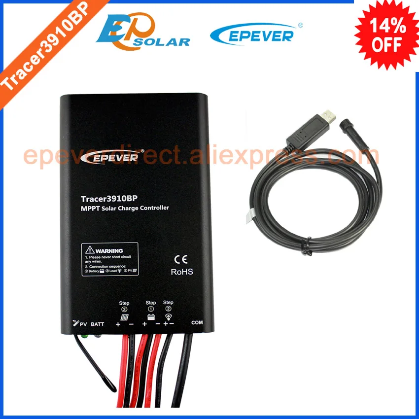 

mppt tracer Tracer3910BP with USB cable connect PC software solar tracking controller 15A 15amp used for lithium battery