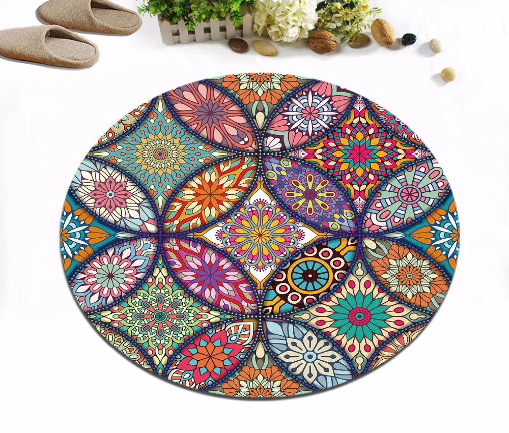 Круглый Детский ковер LB Mandala для детской комнаты домашняя гостиная напольные