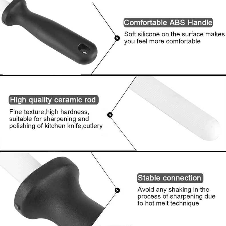 Керамический стержень, точилка для ножей, профессиональная циркониевая заточка, инструмент, кухонный аксессуар, система Точилки ножей с ручкой ABS