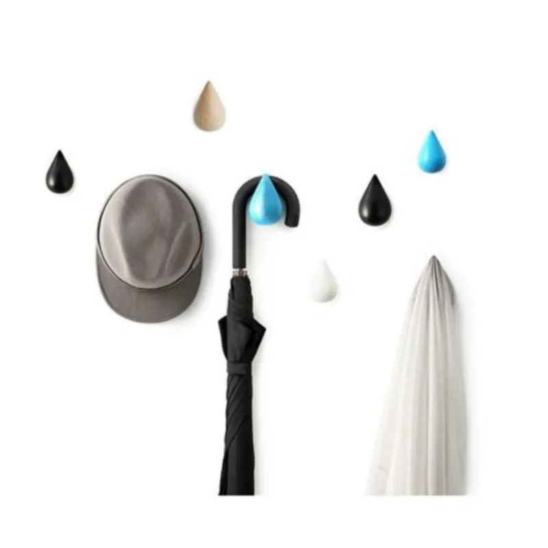 Красочные деревянные вешалка настенная Chic Water Drop Ванная комната двери пальто