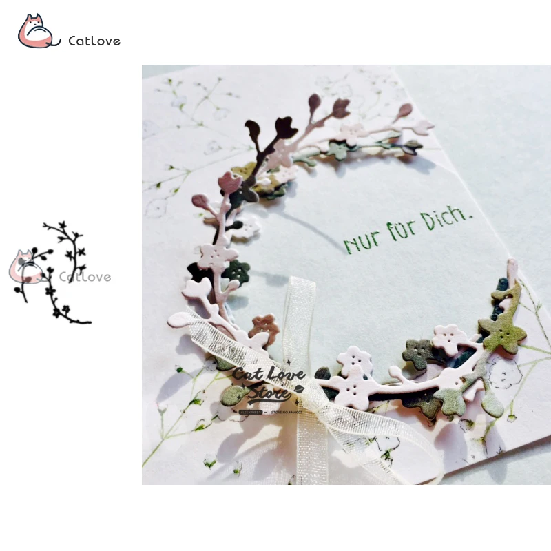 

3PCS Wreath Branch Metal Cutting Dies Stencils For DIY Scrapbooking Paper Card Decorative Craft Dies Embossing Die Cuts New 2019