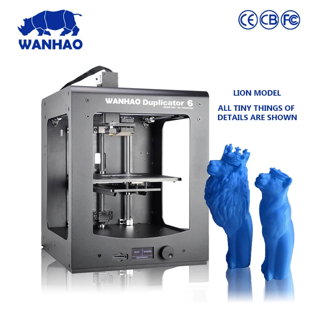 Special Offers  2018 newest printer! High precision fast printing speed WANHAO Duplicator 6, mental frame, full assembled 3d printer.