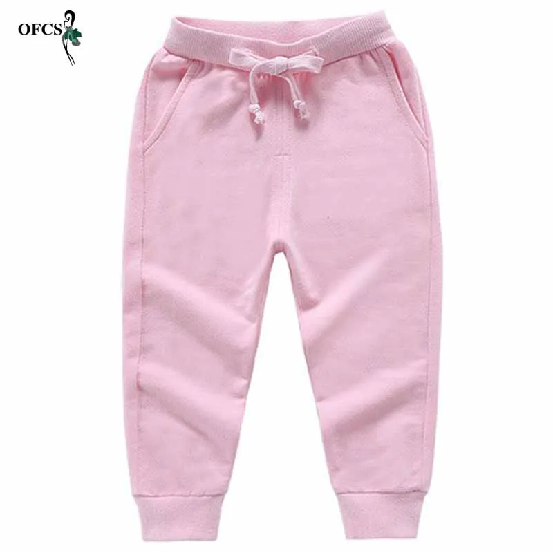 Весенние эластичные свободные штаны для мальчиков цветные спортивные штаны для девочек, детские спортивные штаны детские штаны От 2 до 12 лет одежда для малышей наивысшего качества - Цвет: Розовый