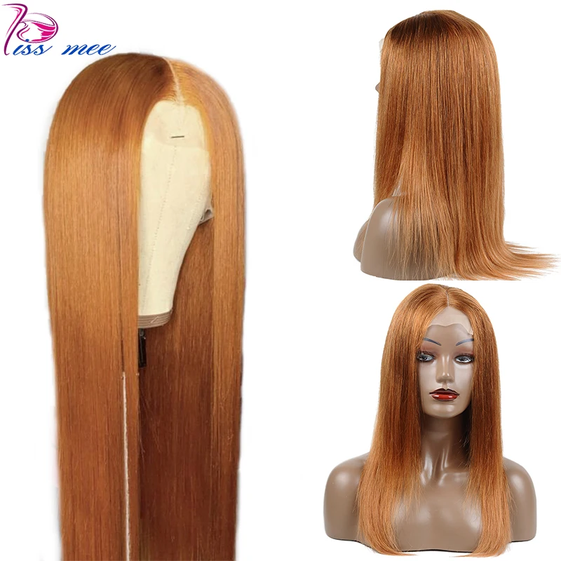 

Kiss Mee Orange Human Hair Wig Red Brown Lace Front Wig Color 30 Brazilian Long Straight Human Lace Remy Wig For Black Women