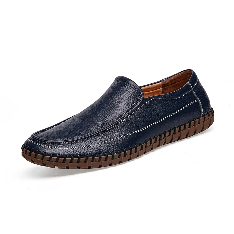 

Spring, Summer, New Handmade Men Leisure Breathable Men's Leather Shoes Big Round Head Code Set Foot Shoes Genuine Leather