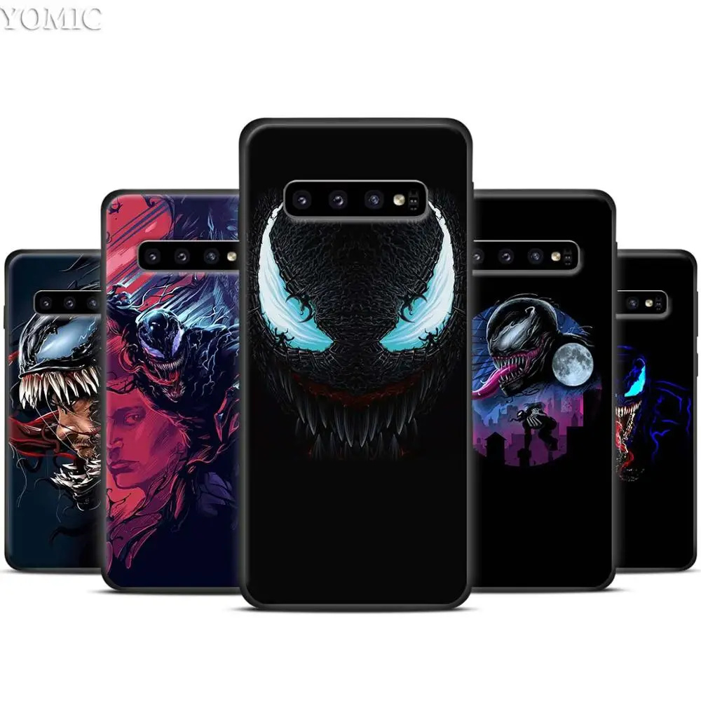 

Marvel movie Venom Black Silicone Case for Samsung Galaxy S10 S10e S8 S9 Plus S7 A40 A50 A70 Note 8 9 Soft Cover Case