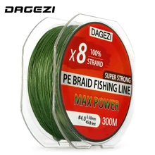 DAGEZI 8 strand 300m 330YDS With Gift Super Strong 10 80LB brand fishing lines 100