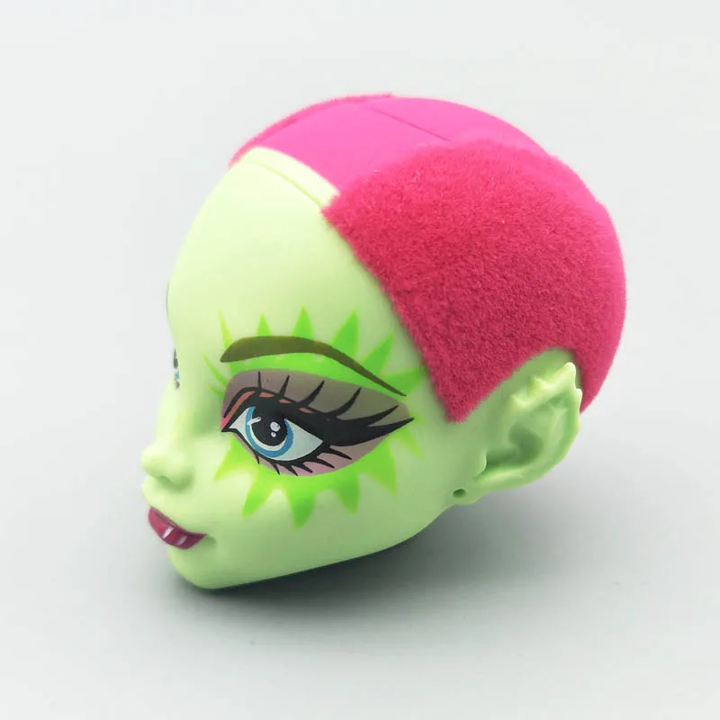 Мягкая кукла зеленого цвета, голова для куклы Monster High, голова для куклы BJD, для отработки нанесения макияжа, Голова монстра 1/6, аксессуары для кукол