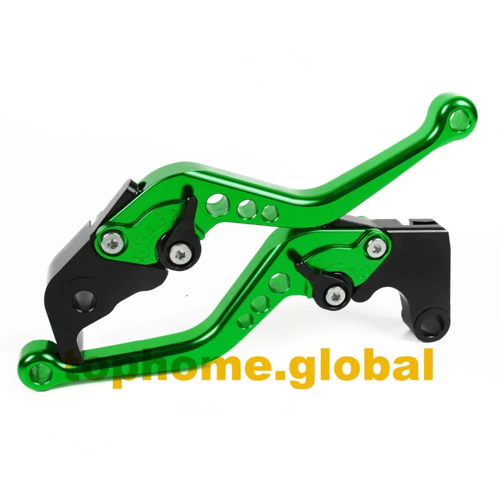 For Kawasaki ZX10R 2006 2015 Short Green CNC Clutch Brake Levers