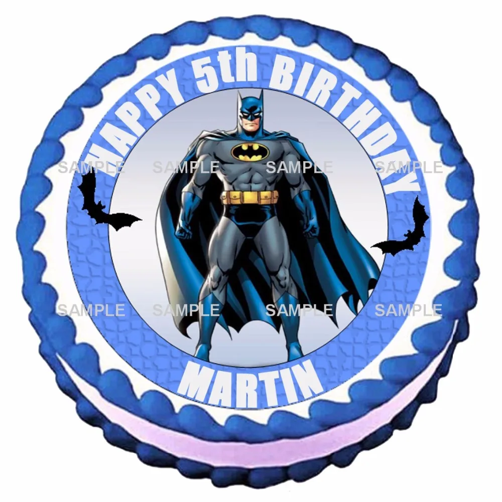Batman Edible Cake Topper Wafer Rice Paper For Cake Cupcake Cookie