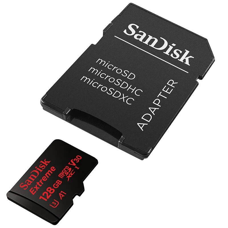 Двойной флеш-накопитель SanDisk Extreme PRO/Extreme карты памяти 128 Гб 64 Гб оперативной памяти, 32 Гб встроенной памяти, читать Скорость до 100 МБ/с. microSDHC/SDXC UHS-I U3 V30 в формате 4K UHD