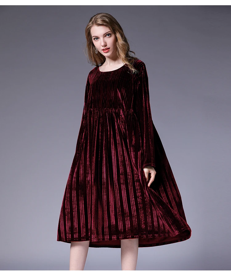 velvet striped dress