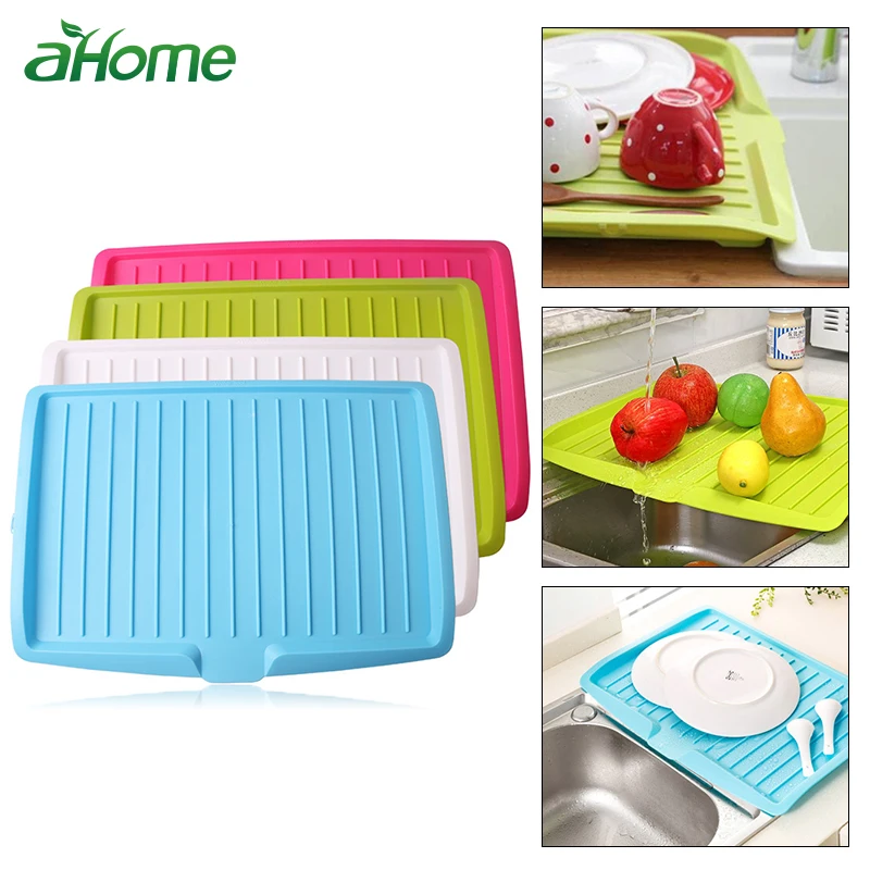 

1pcs Plastic Sink Dish Drainer Board Plastic Filter Plate Tray Vegetable Fruit Drying Rack Dish Holder Storage Rack Board