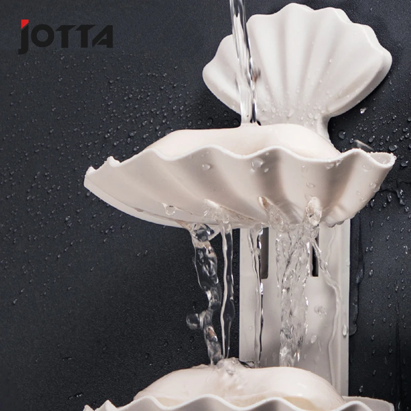 Creative asphalt soap box without perforation double bathroom toilet personality portable shell double soap shelving